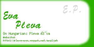 eva pleva business card